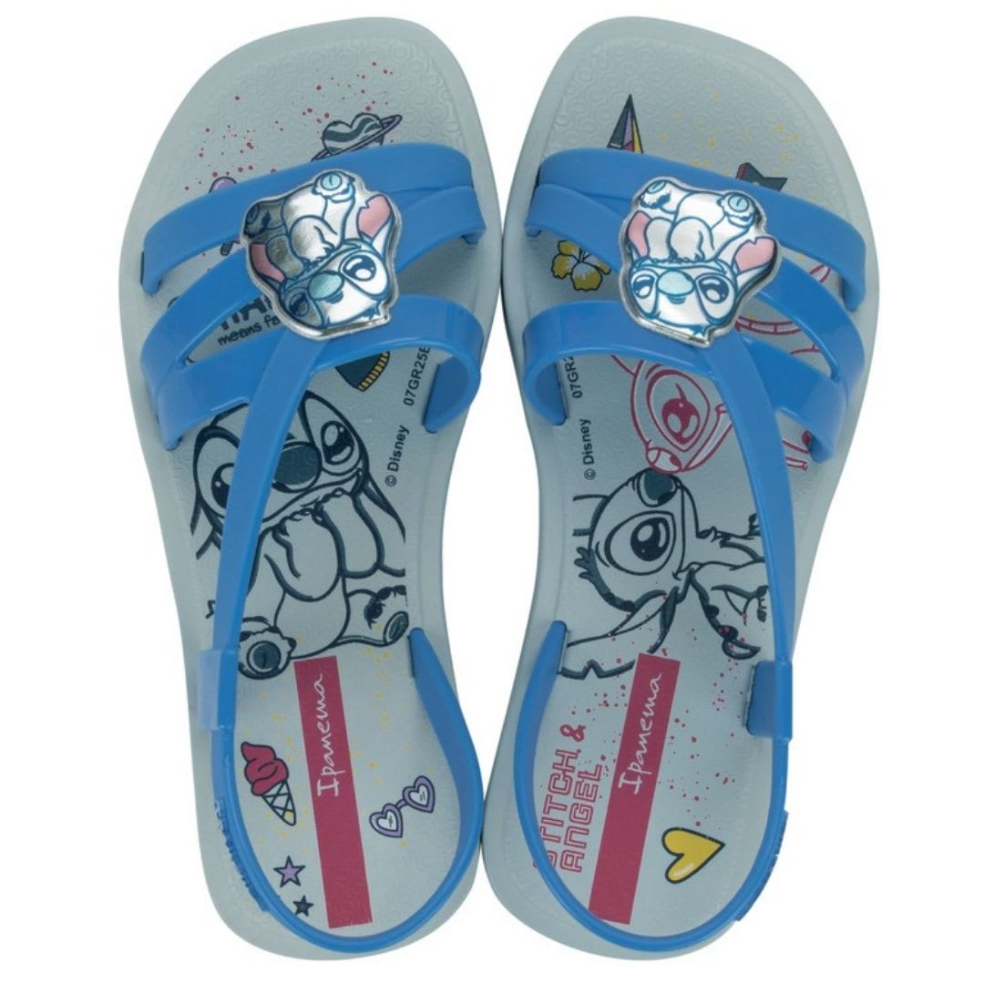 Sandalias Niña Playera Stitch Celeste Ipanema Blanco2