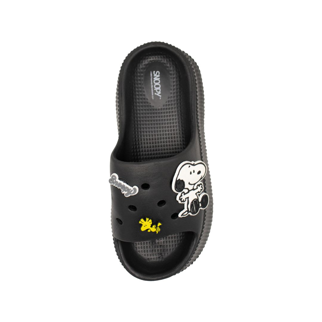 Sandalias Mujer Casual Snoopy Negro Blanco2