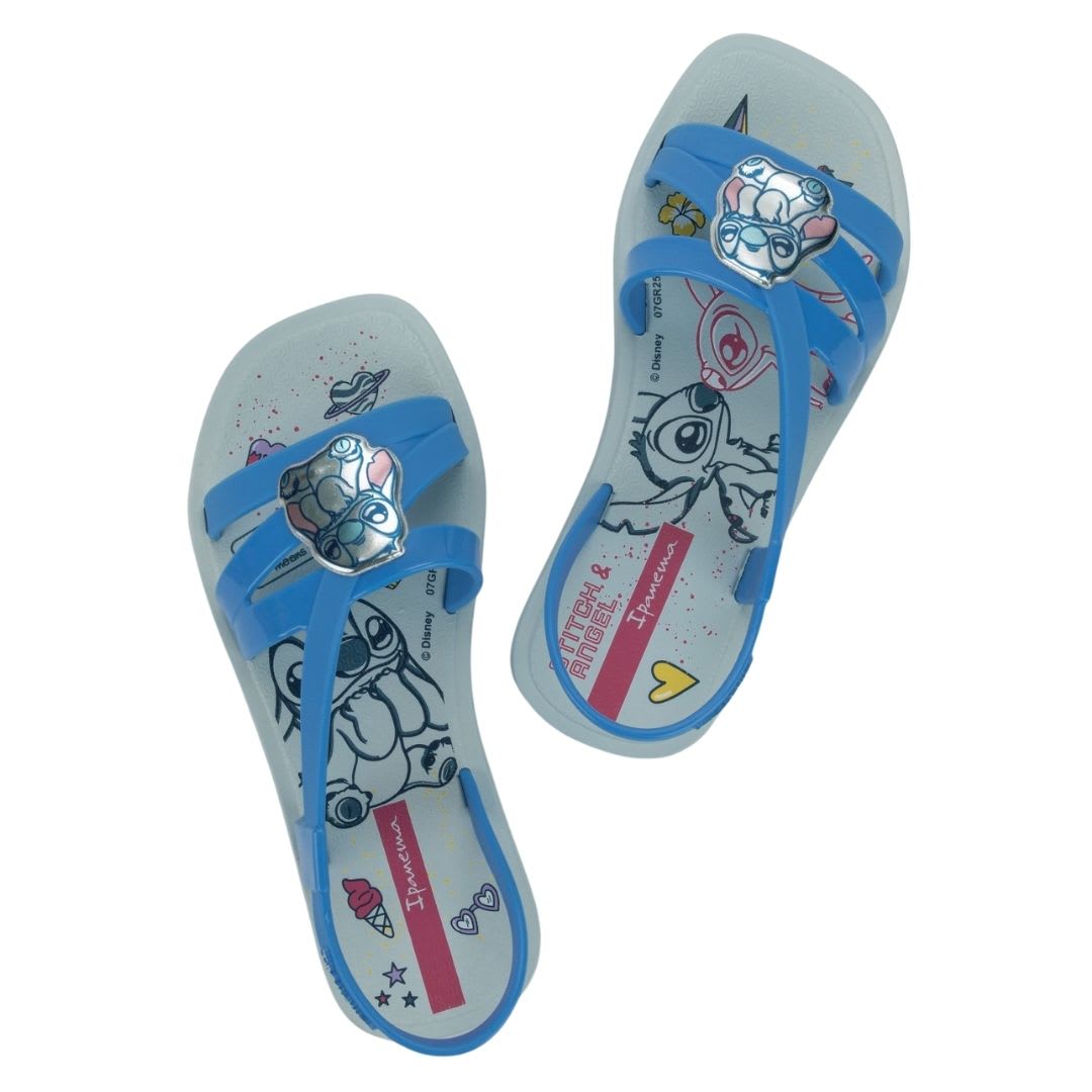 Sandalias Niña Playera Stitch Celeste Ipanema Blanco3