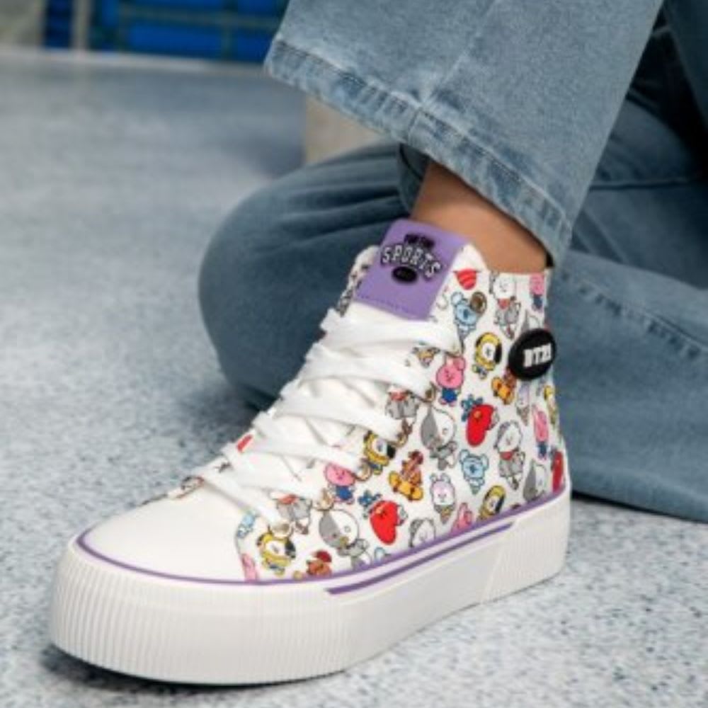 Zapatillas Urbanas Botin Mujer BT21 BTS Kpop Kawai Blanco5