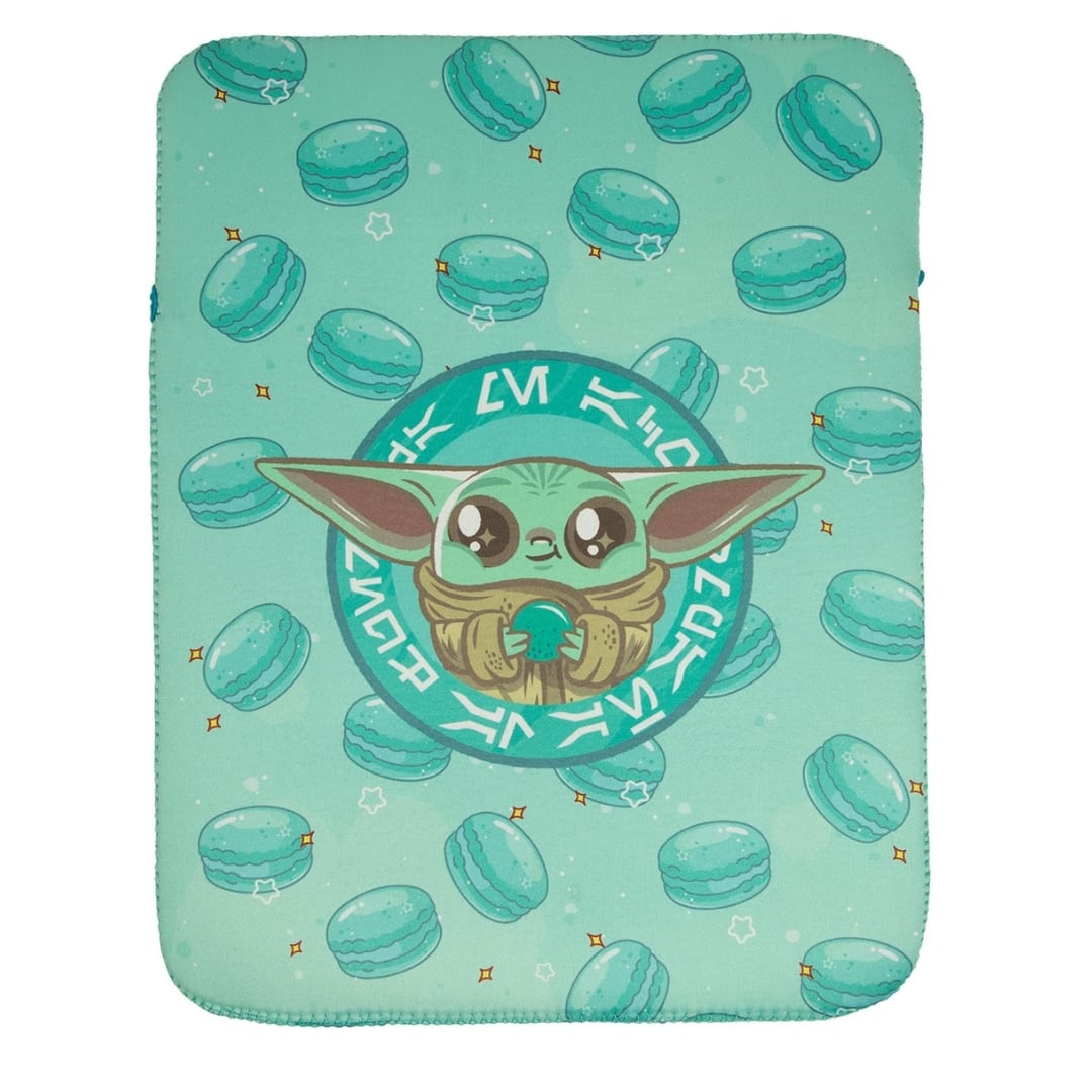 Mouse Inalambrico + Funda para Laptop Reversible Star Wars Baby Yoda Neopreno 15 - 16 pulgadas Mod 23