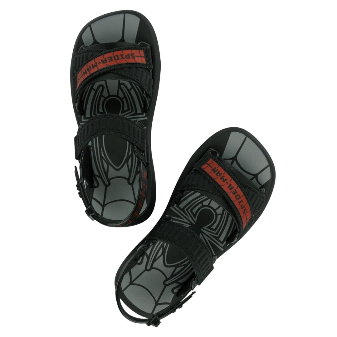 Sandalias Niño Playera Spiderman Negro2