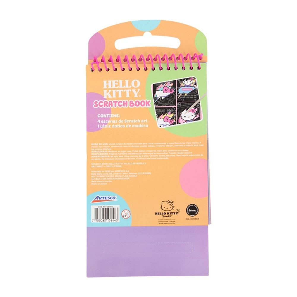 Scratch Book Cuaderno Artesco Hello Kitty3