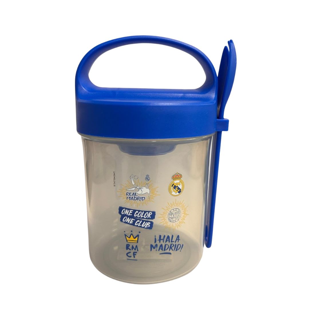 Taper con Cuchara Escolar Real Madrid Futbol 560 ML 0