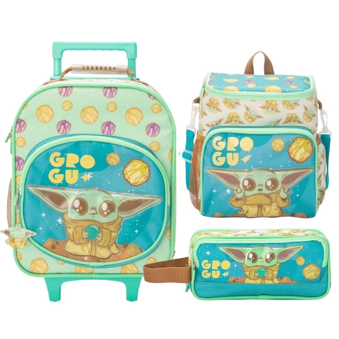 Maleta Nido + Lonchera + Cartuchera Star Wars Baby Yoda Niño 0