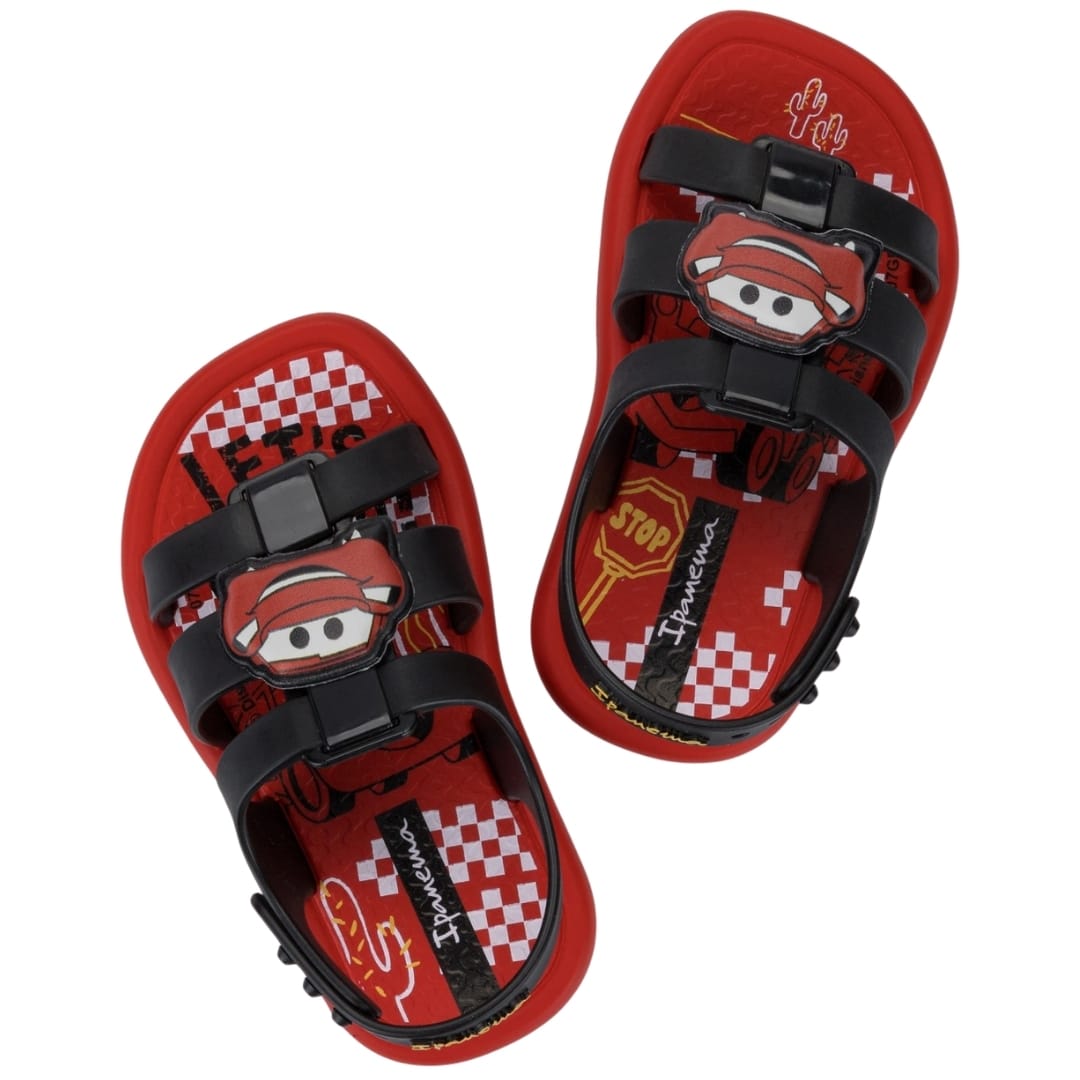 Sandalias Bebe Playeras Cars Ipanema Rojo3