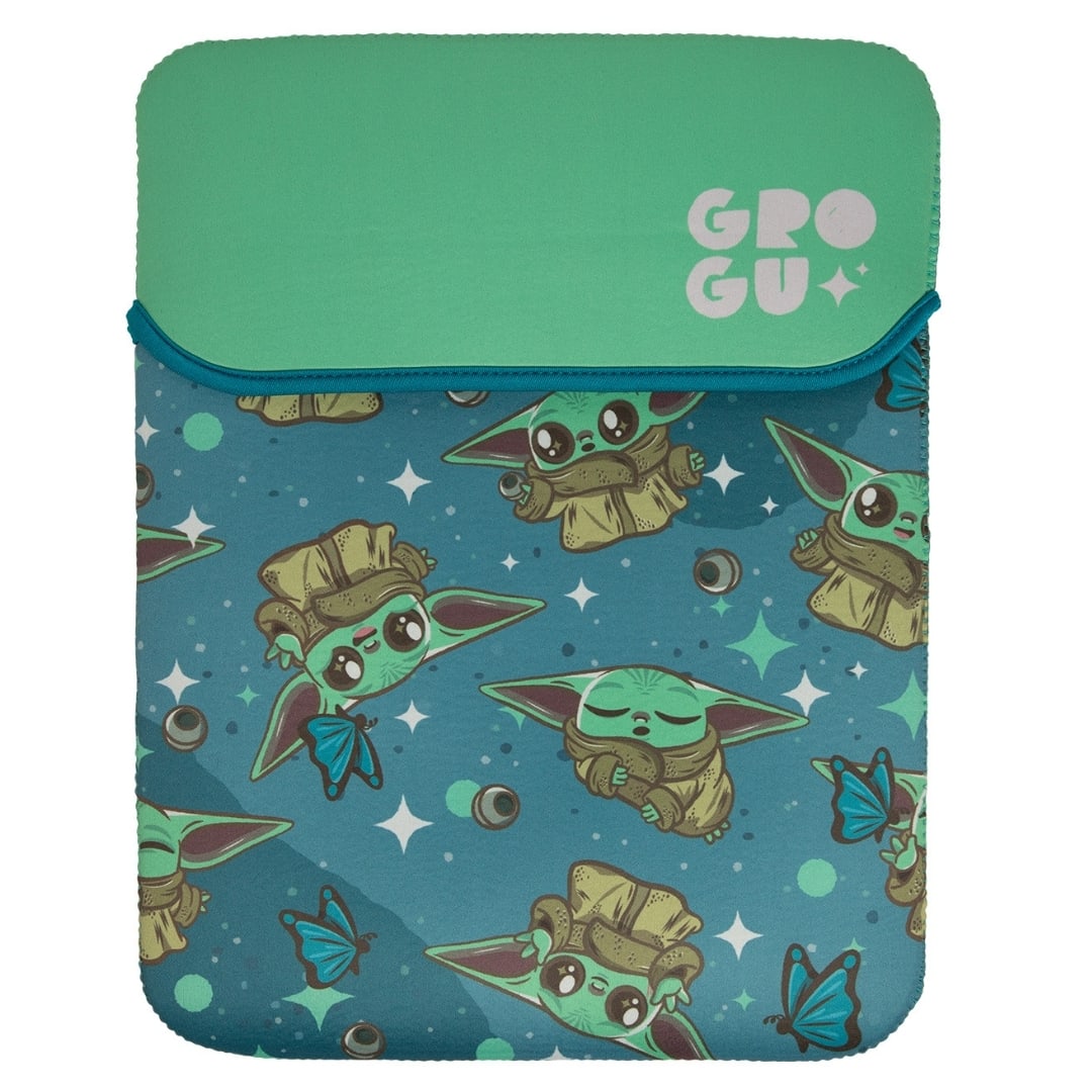Mouse Inalambrico + Funda para Laptop Reversible Star Wars Baby Yoda Neopreno 15 - 16 pulgadas Mod 14