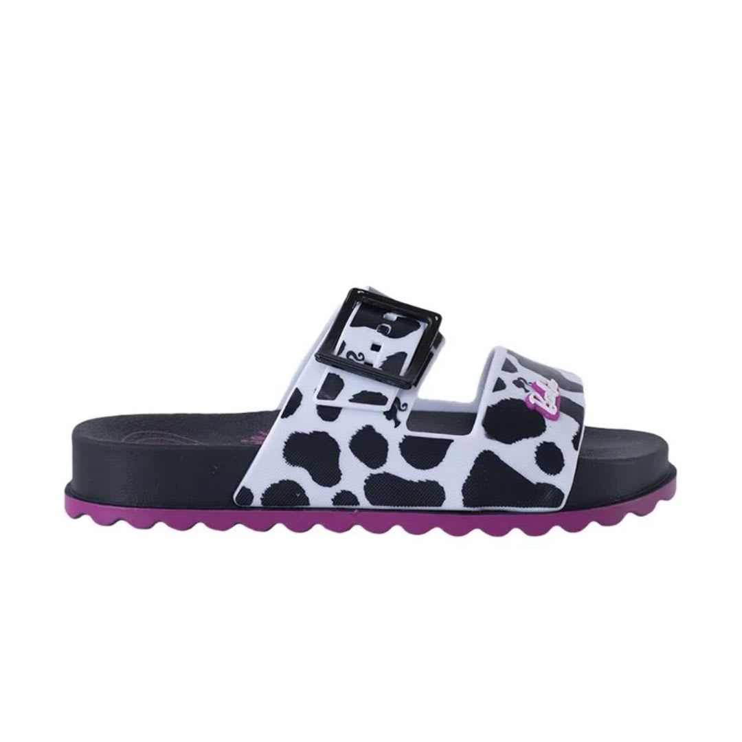 Sandalias Deluxe Barbie Blanco Negro Niña3