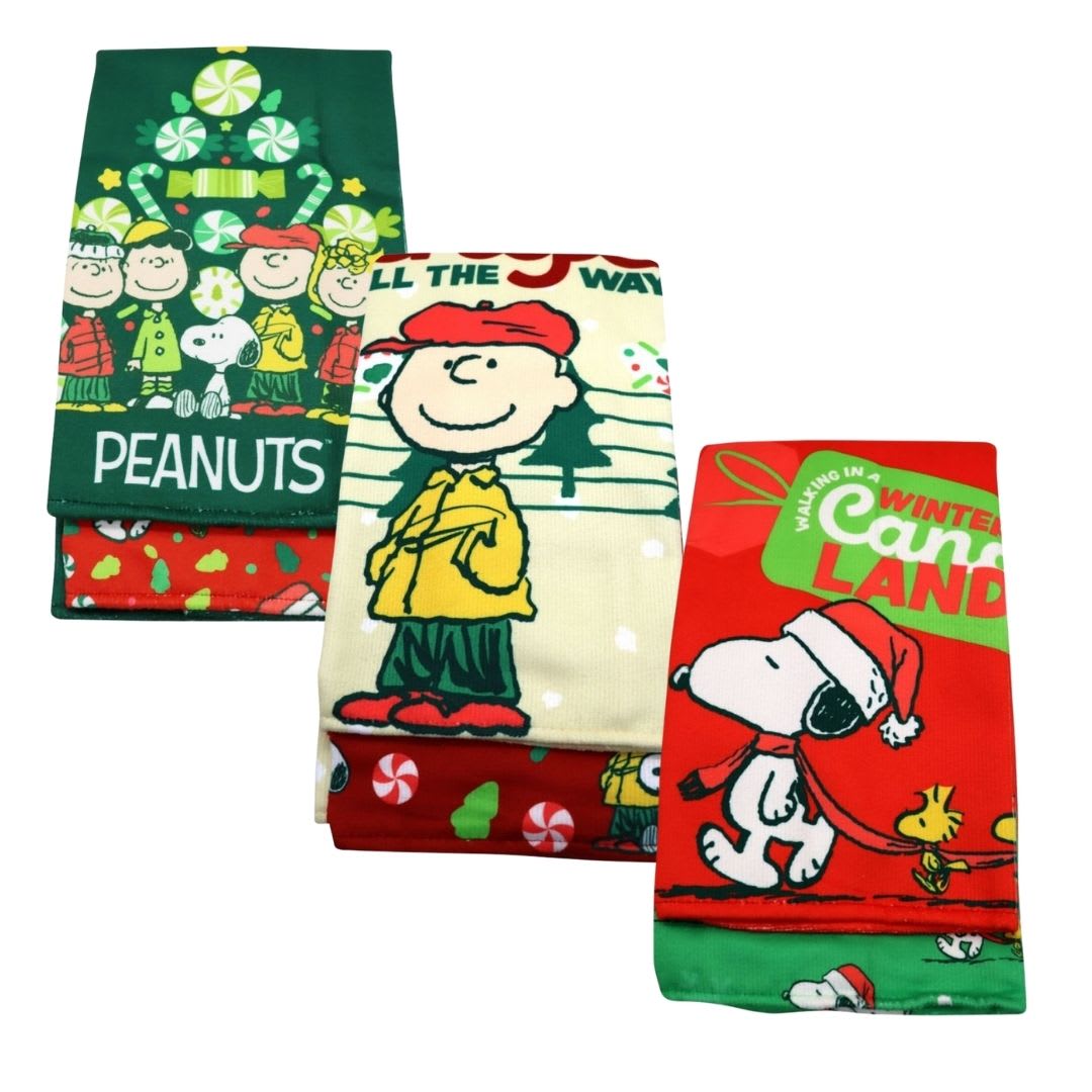 Tripack Secadores de Cocina Navidad Snoopy con 6 Unidades de 45x65 cm Modelos 1, 2 y 3 0