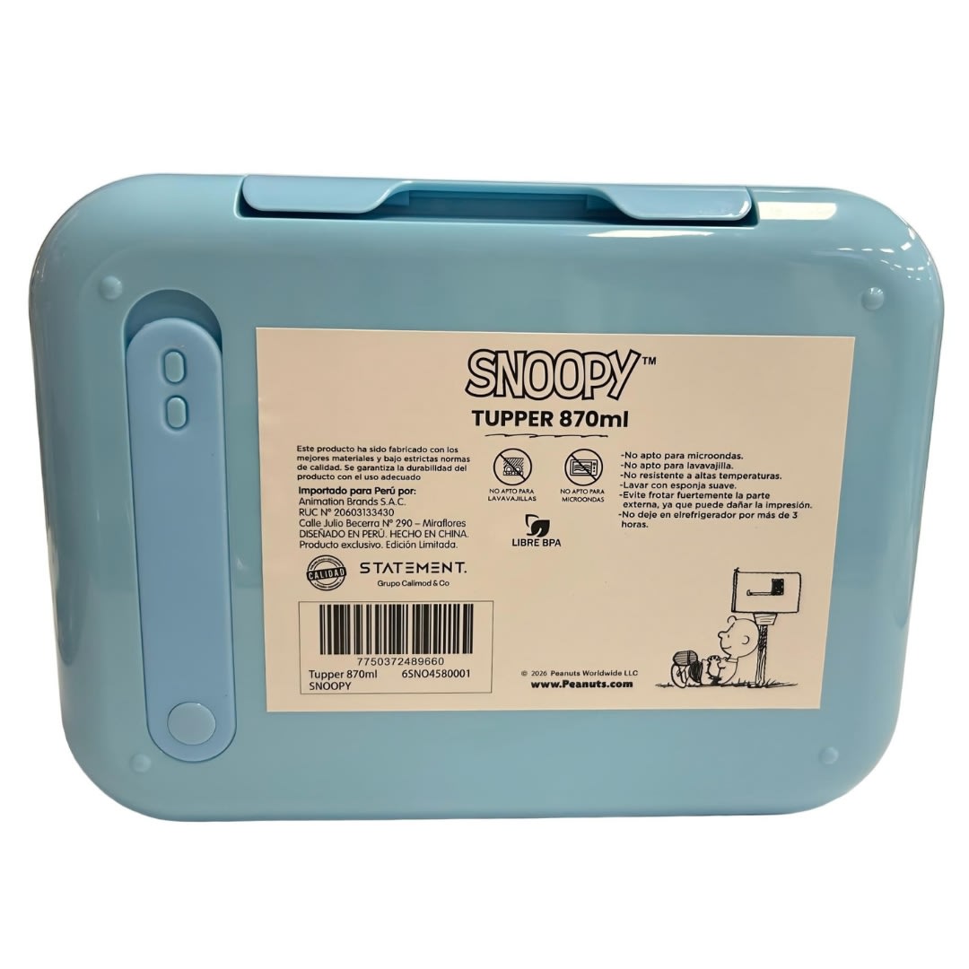 Taper Escolar Snoopy Bento con cubiertos 870 ml4