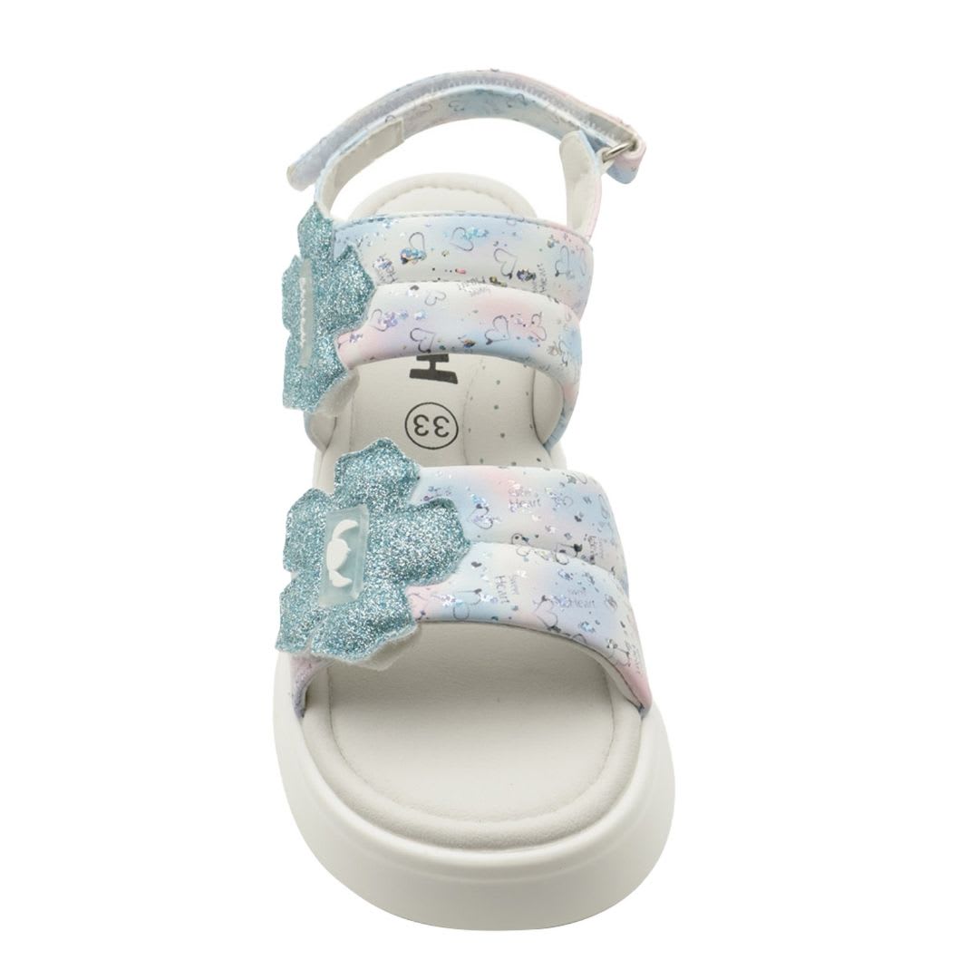 Sandalias Niña Plataforma Stitch Blanco2