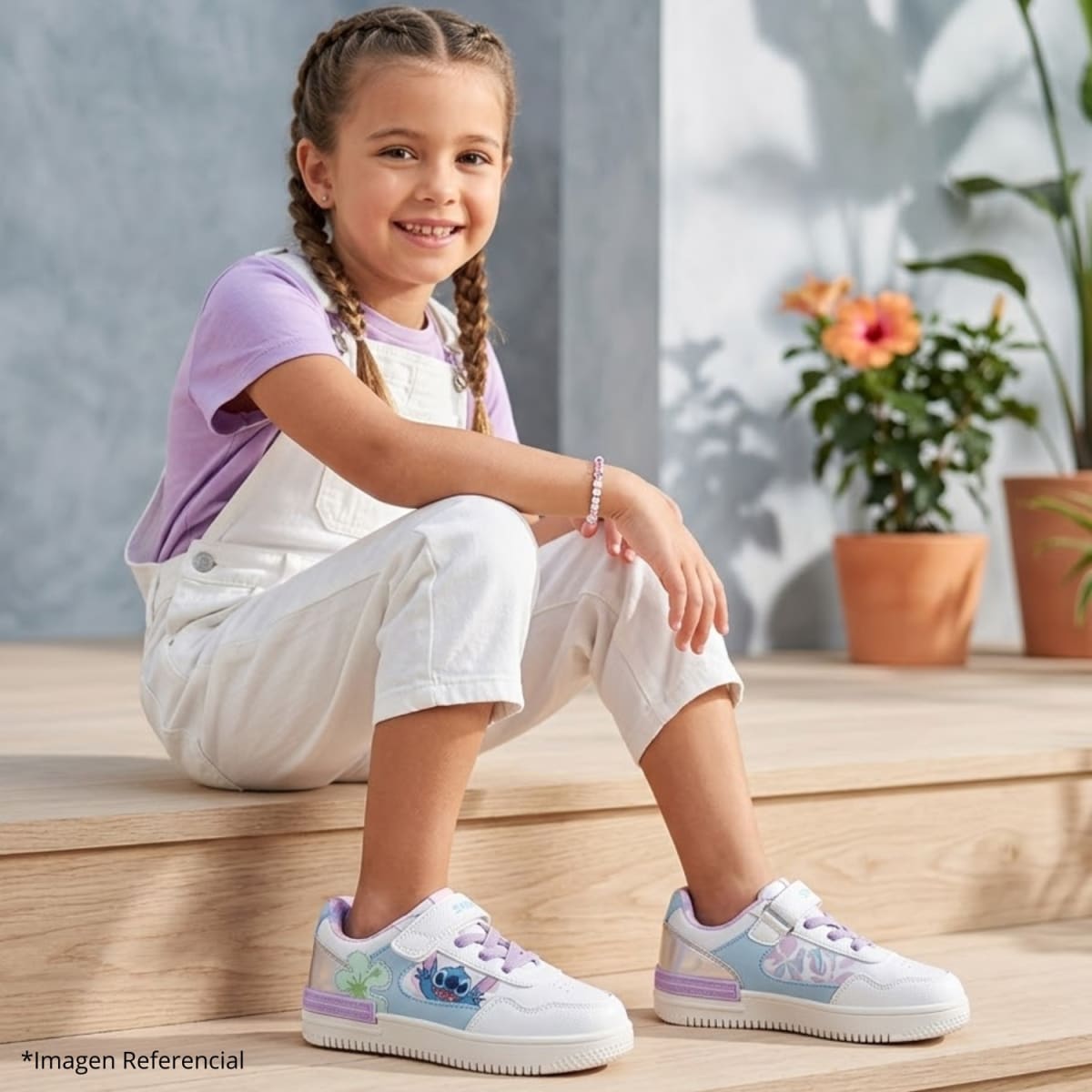 Zapatillas Niña Casual Stitch Primavera Celeste6