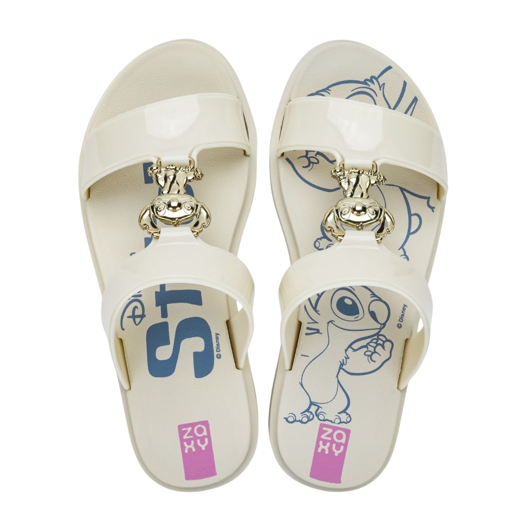 Sandalias Mujer Casuales Stitch Zaxy Beige2