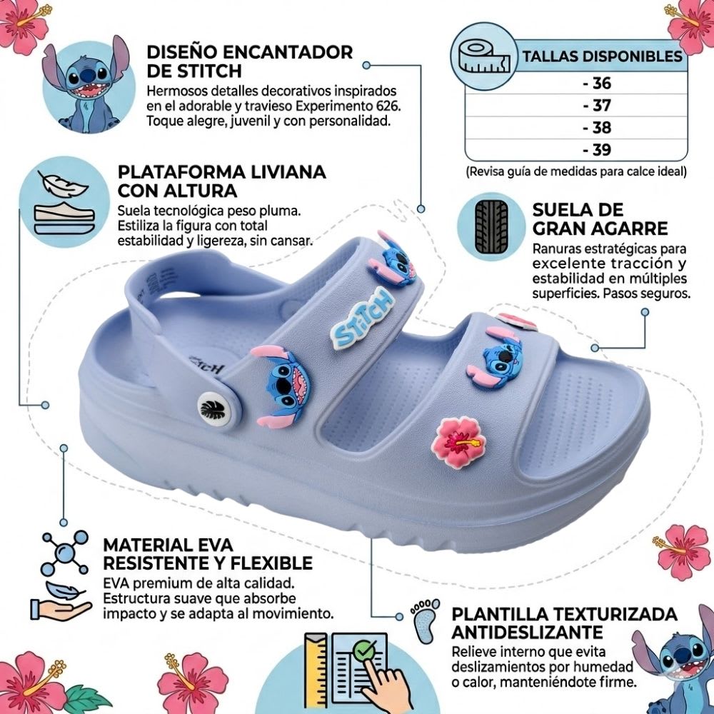 Sandalias Plataforma Mujer Stitch Celeste1