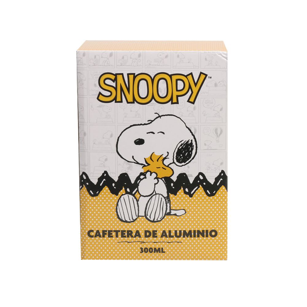 Cafetera Italiana Aluminio Snoopy Blanca3