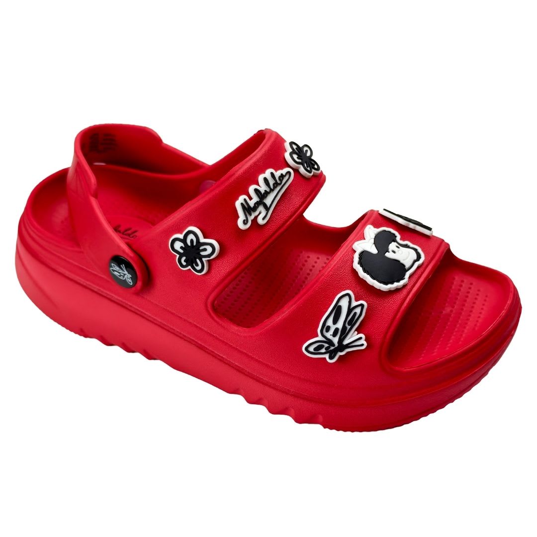 Sandalias Mujer Playera Plataforma Mafalda Rojo 0