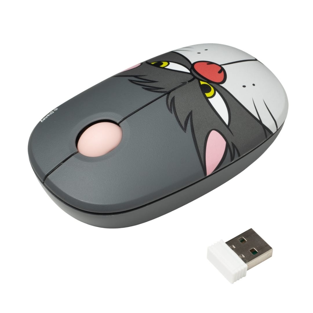Mouse Inalambrico Gato Lucifer Disney Gris2