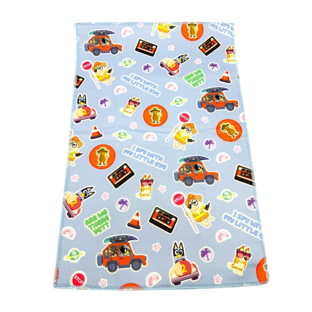 Set de Toallas Escolar x2 Bluey Amarillo / Azul 28x36cm2