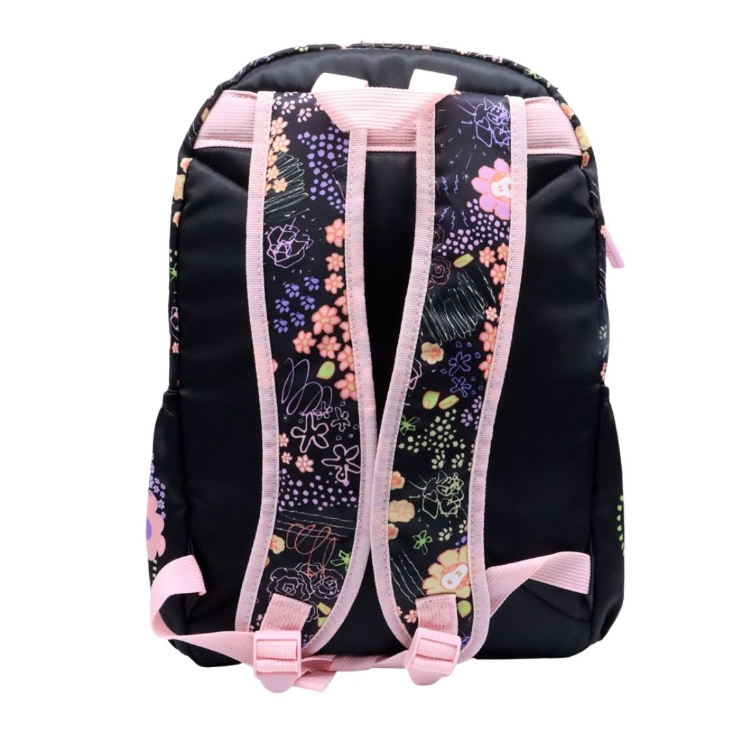 Pack Escolar Mochila Snoopy Negro Rosa Oficio3