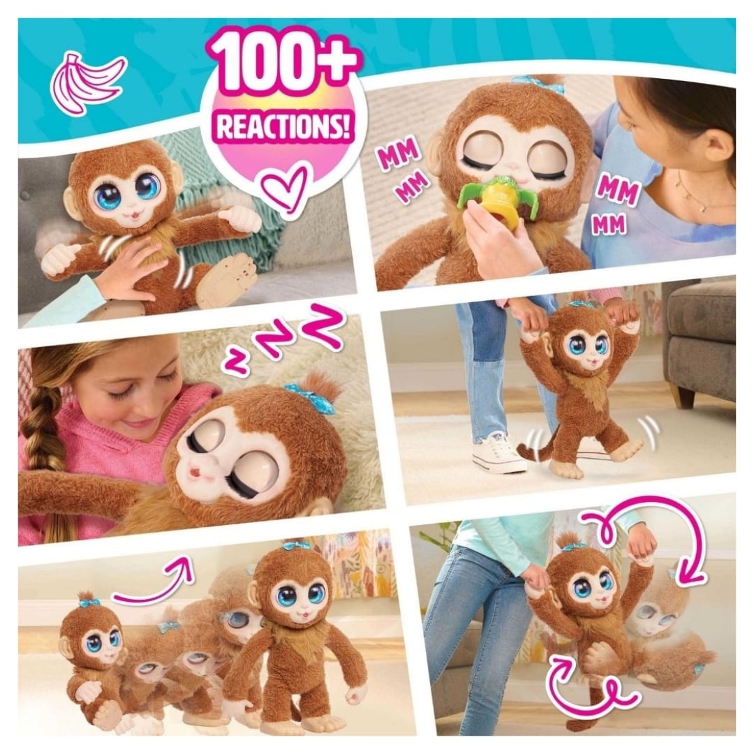 Peluche Interactivo Juguete Furreal Peanut Monita con sonidos y movimiento 43 cm3