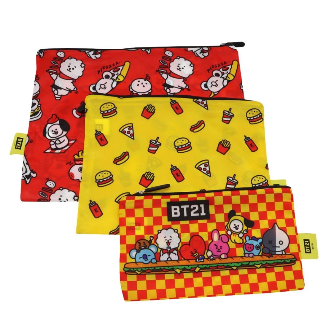 Set de Estuches x3 BT21 BTS Kpop Kawai 0
