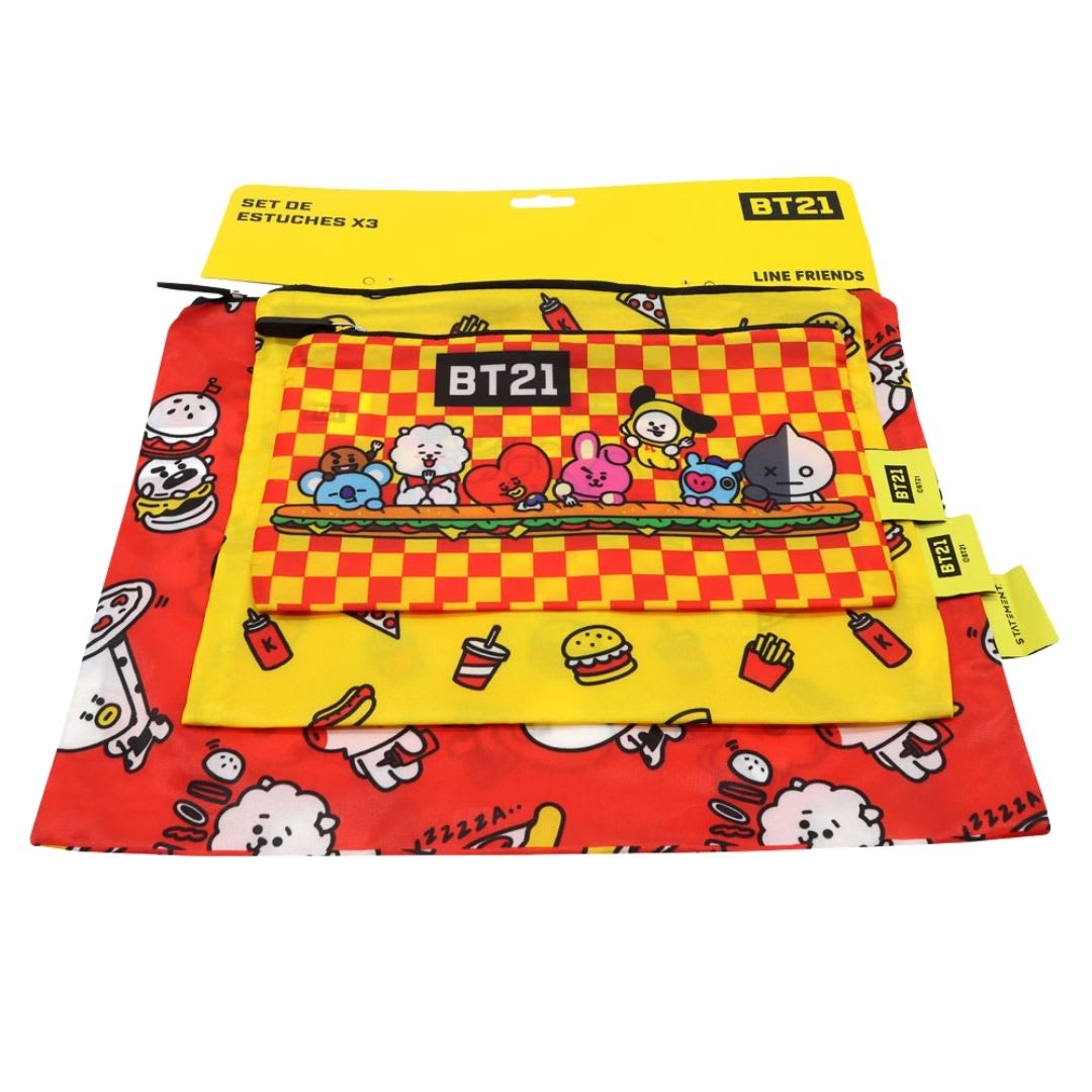 Set de Estuches x3 BT21 BTS Kpop Kawai2