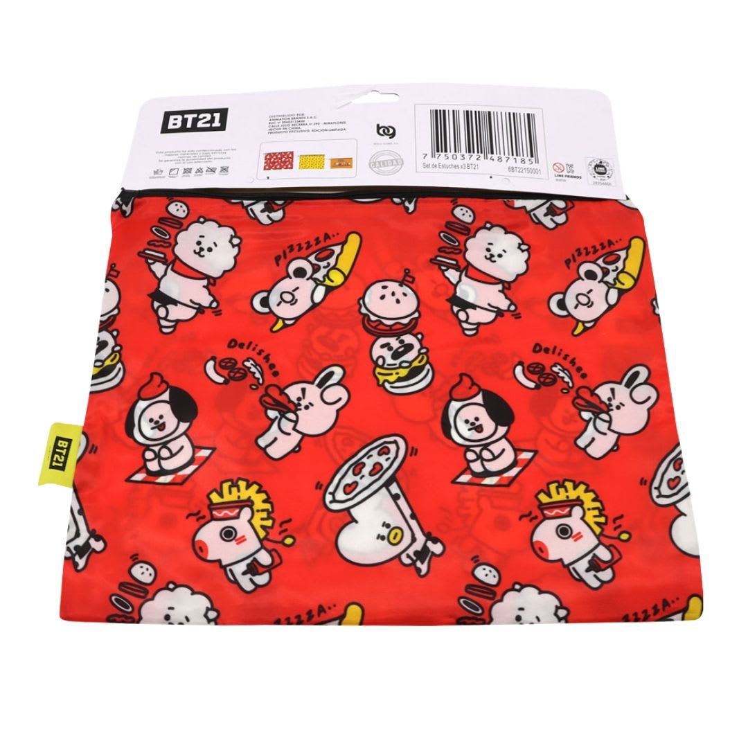 Set de Estuches x3 BT21 BTS Kpop Kawai3