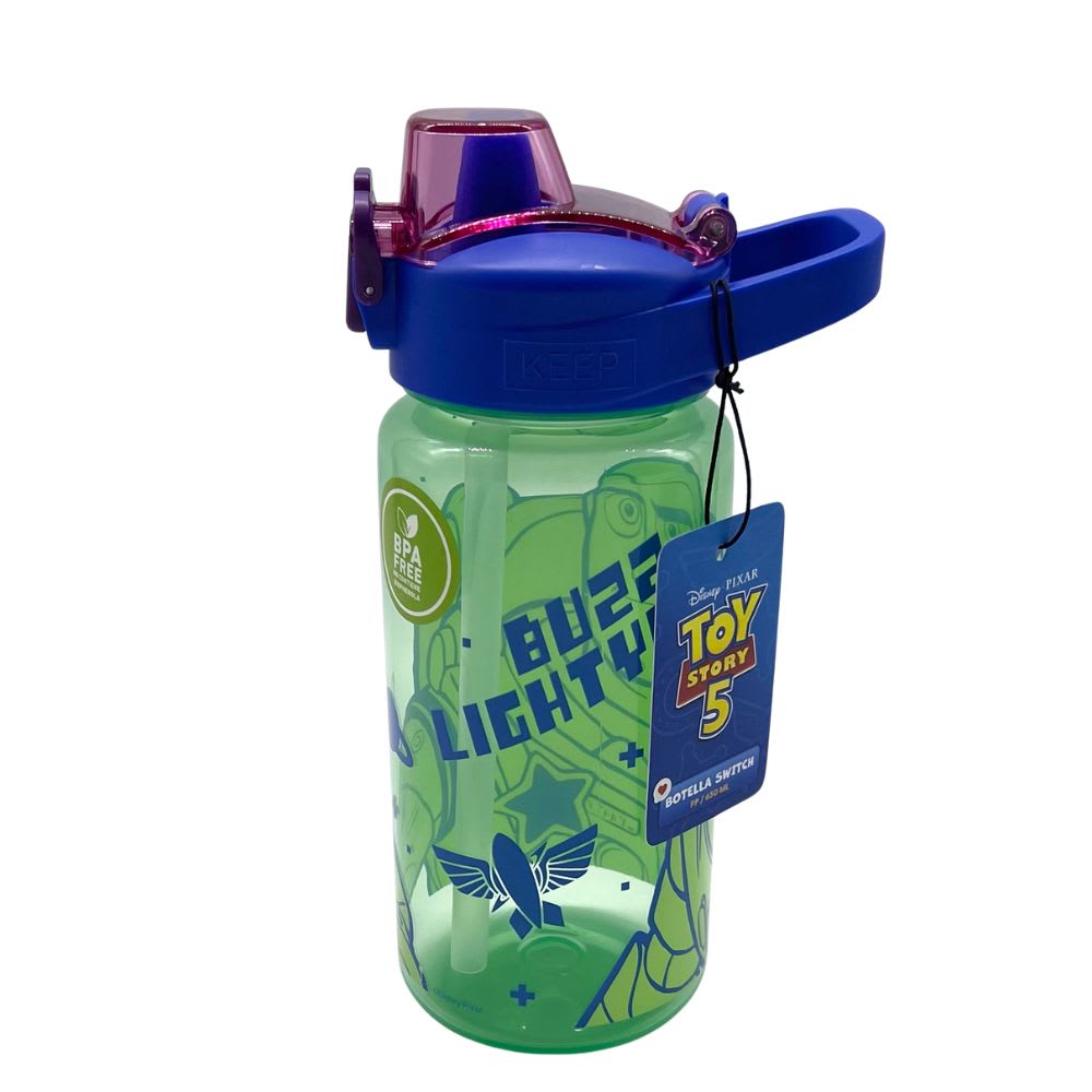 Botella Tomatodo Buzz Ligthyear Toy Story 5 Tapa con Boton Cañita Keep 650 ML4