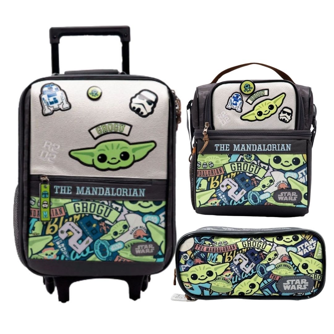Maleta Oficio + Lonchera + Cartuchera Baby Yoda Star Wars 0
