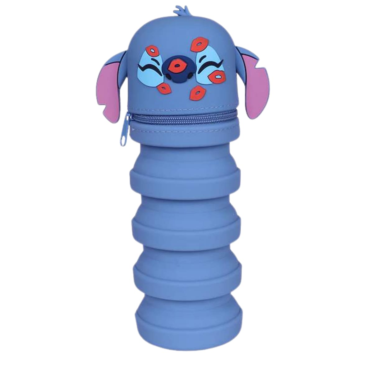Cartuchera Plegable Silicona Artesco Stitch Besos2
