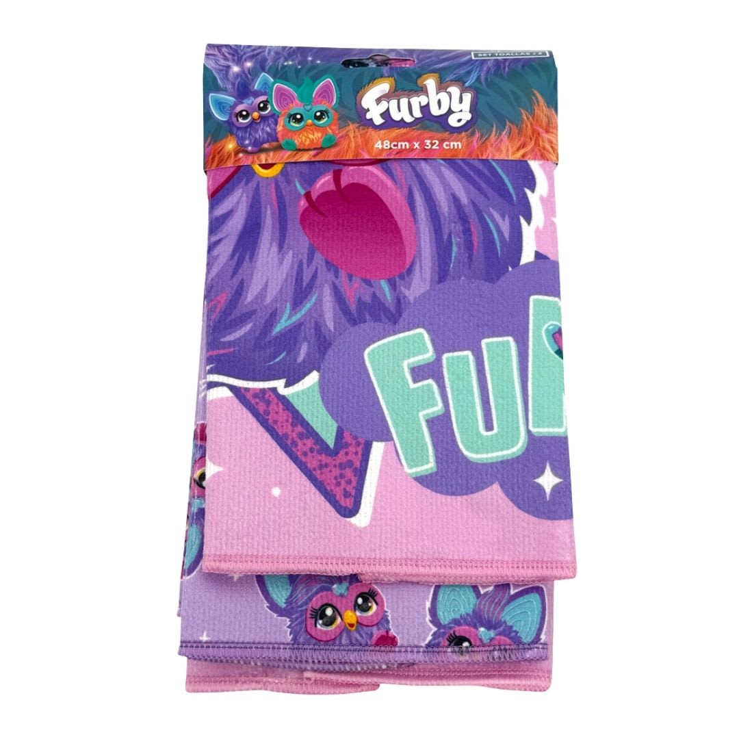 Set de Toallas Escolar x2 Furby 28x36cm3