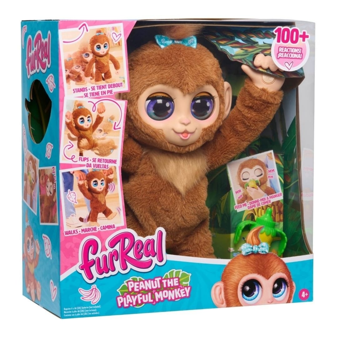 Peluche Interactivo Juguete Furreal Peanut Monita con sonidos y movimiento 43 cm6