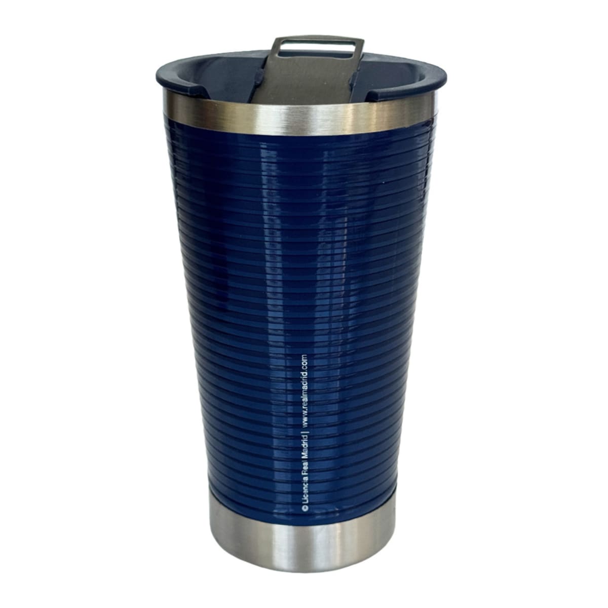 Mug Vaso Acero Termico Real Madrid Futbol Azul Con Destapador 500 ML3