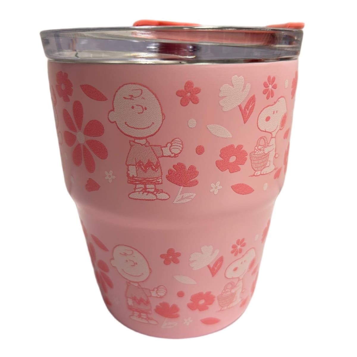 Mug vaso con cañita Snoopy Kawaii Chibi 480 ml rosado3