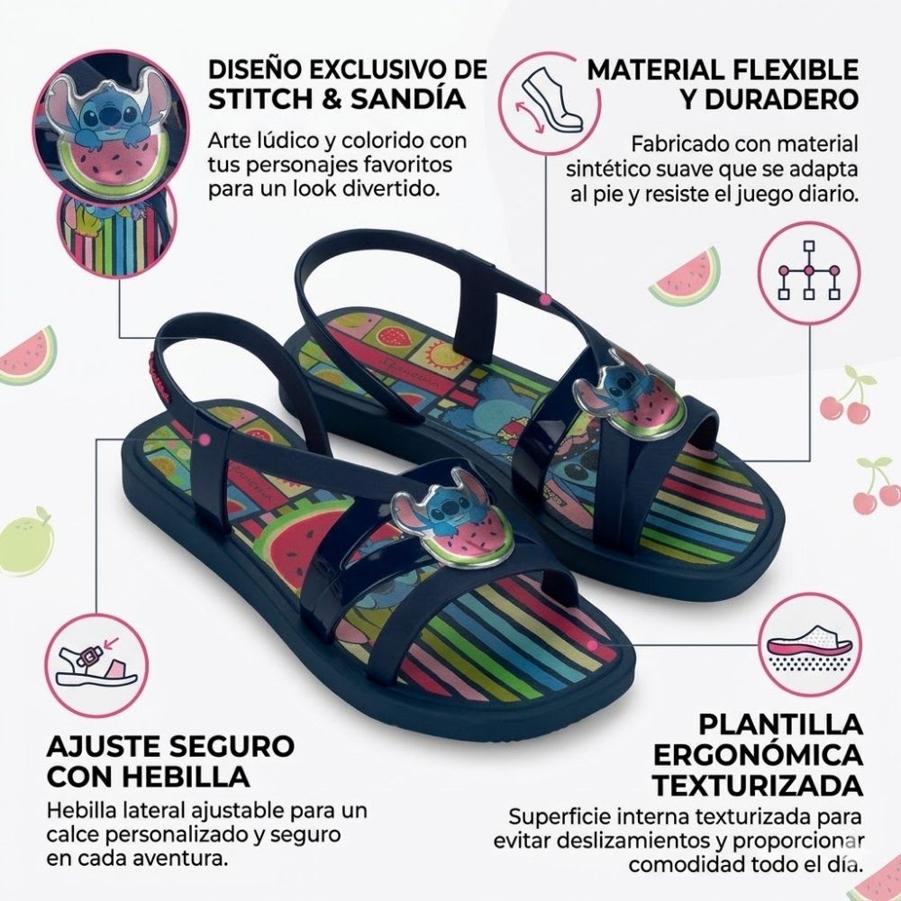 Sandalias Playera Ipanema Niña Stitch Multicolor2