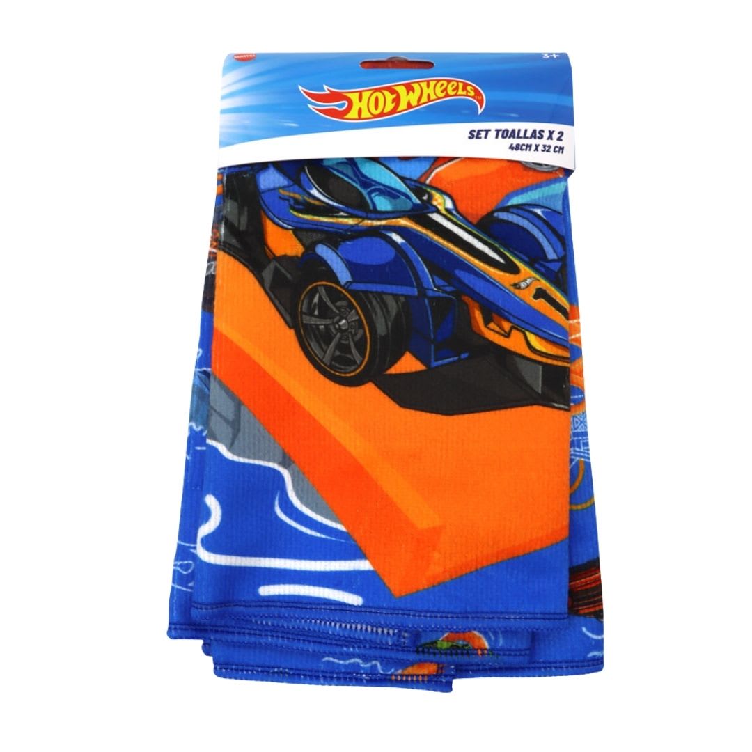 Set de Toallas Escolar x2 Hot Wheels 28x36cm3