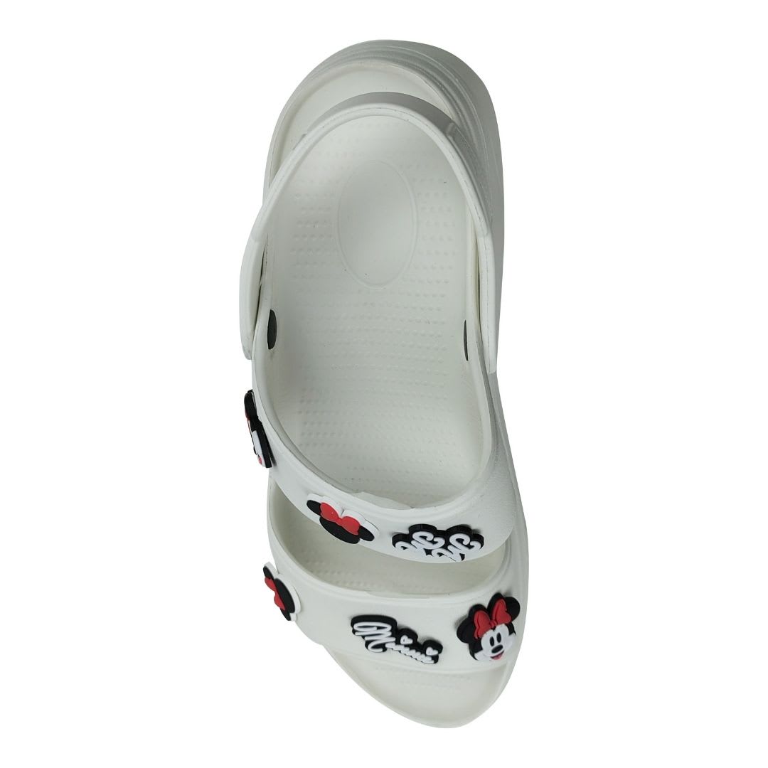 Sandalias Mujer Playera Plataforma Minnie Mouse Blanco2
