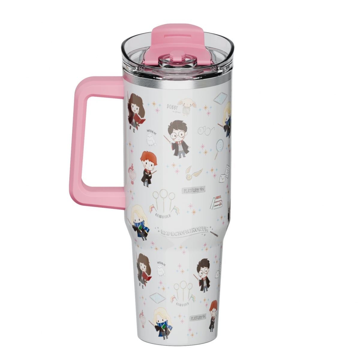 Mug termo Harry Potter con asa Kawaii Chibi 1200 ml rosado2