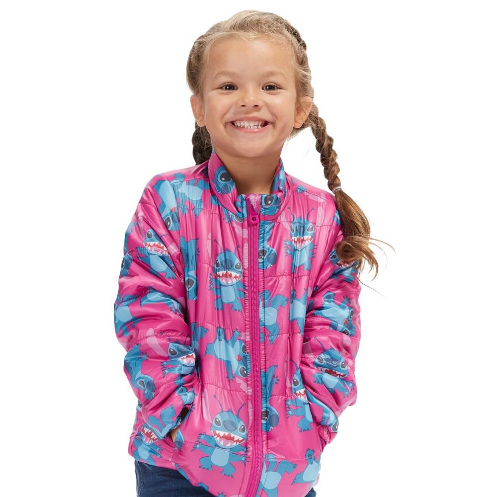 Casaca Acolchada Disney Store Stitch Rosada4