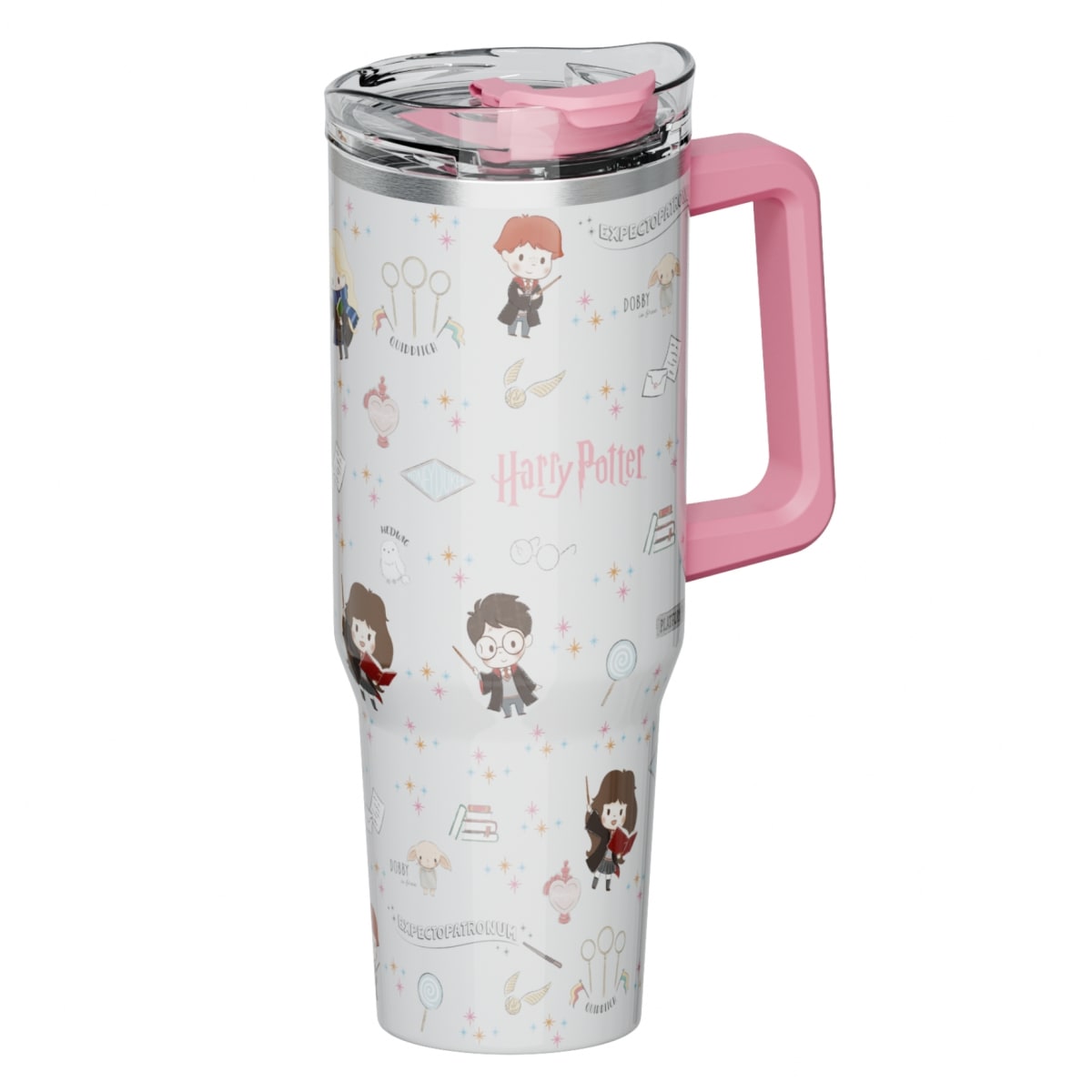 Mug termo Harry Potter con asa Kawaii Chibi 1200 ml rosado3