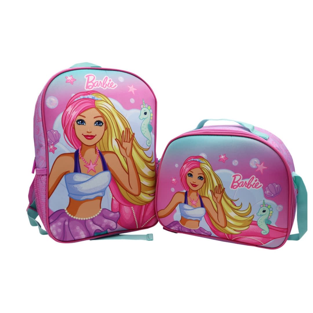 Pack Escolar Mochila y lonchera Barbie Sirena Nido 0