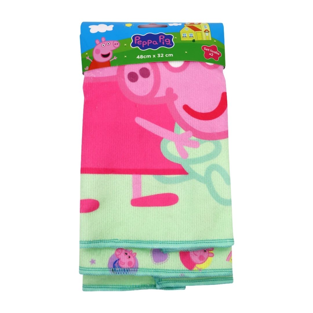 Set de Toallas Escolar x2 Peppa Pig 28x36cm 3