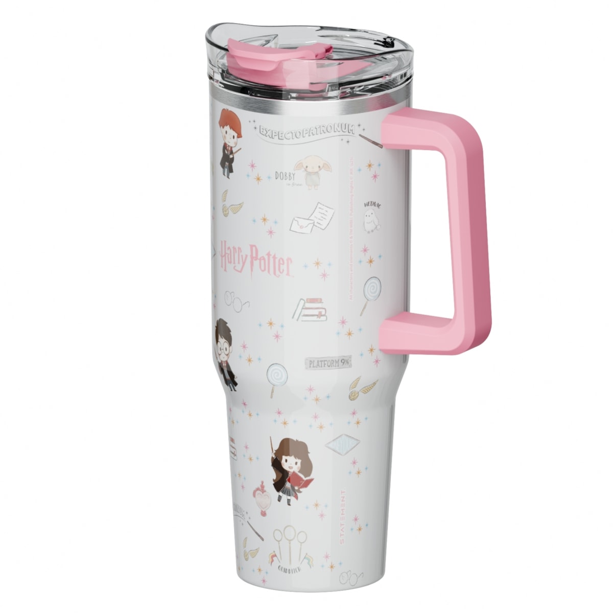 Mug termo Harry Potter con asa Kawaii Chibi 1200 ml rosado4