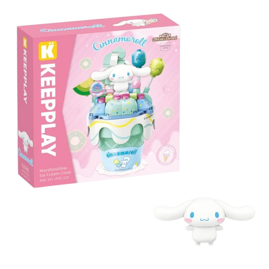 Keeppley Sanrio Cinnamoroll - Set Armable Cono Crujiente Algodón de Azúcar 0