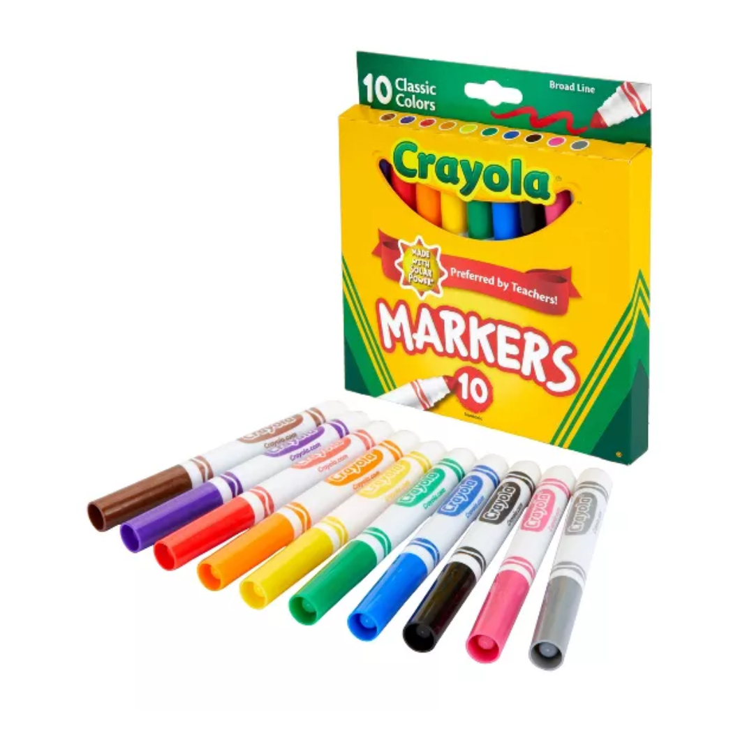 Caja de Plumones Gruesos Crayola 10 Colores Clásicos 0
