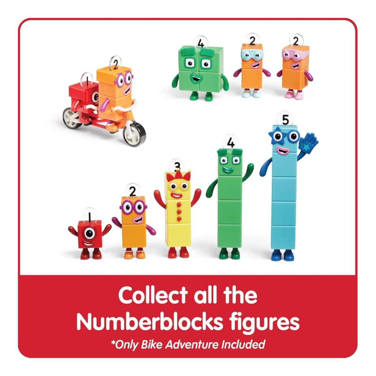 Set de Figuras Number Blocks 1 y 2 con Bicicleta Juguete Educativo Matemático3