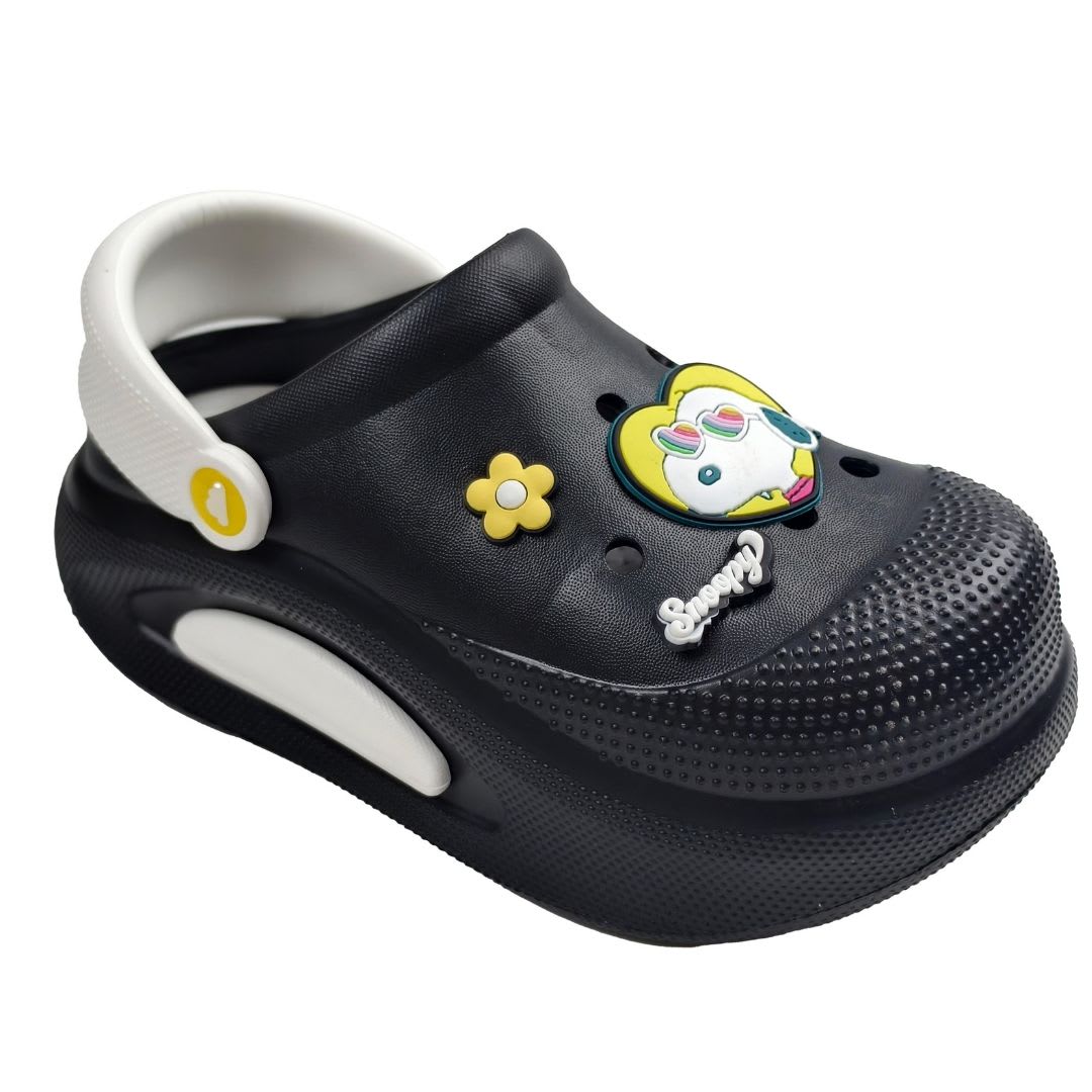 Sandalias Mujer Clog Casual Snoopy Negro 0