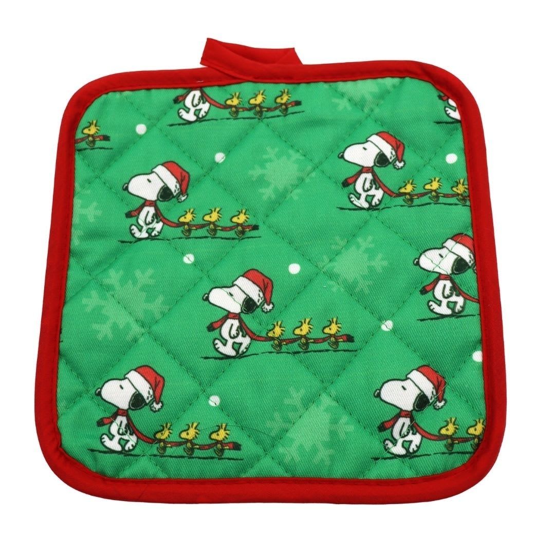 Pack de Cocina Snoopy Verde con Guante y Toma Olla + Mandil Delantal Adulto 60x80 cm4