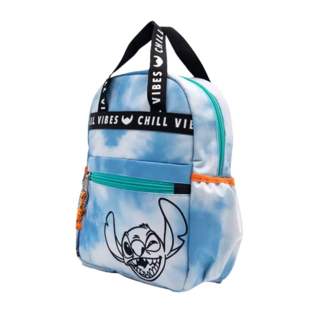 Pack Mini Mochila Stitch Celeste + Mouse Inalambrico Stitch Disney2