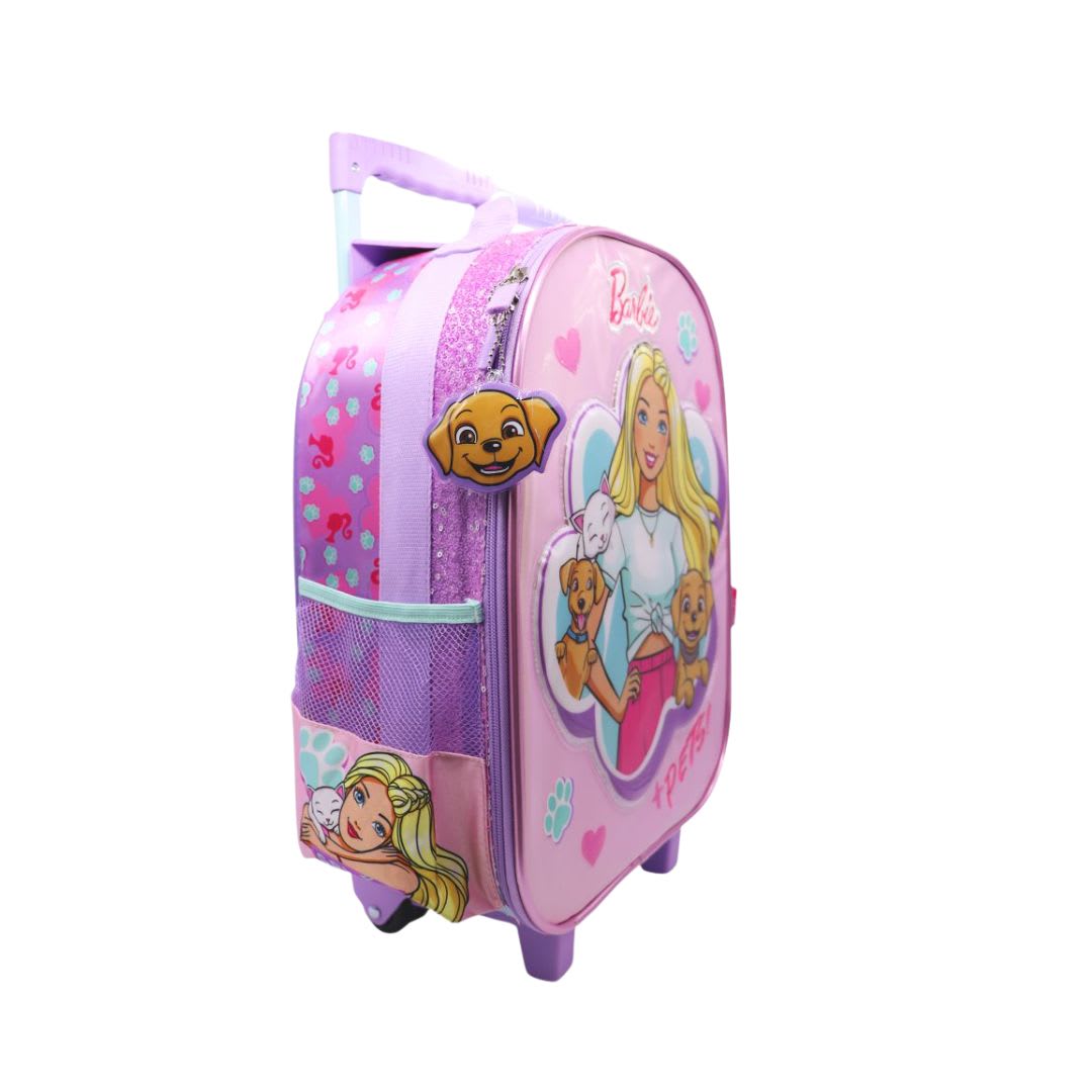 Pack Escolar Maleta Barbie Mascotas Rosado Oficio2